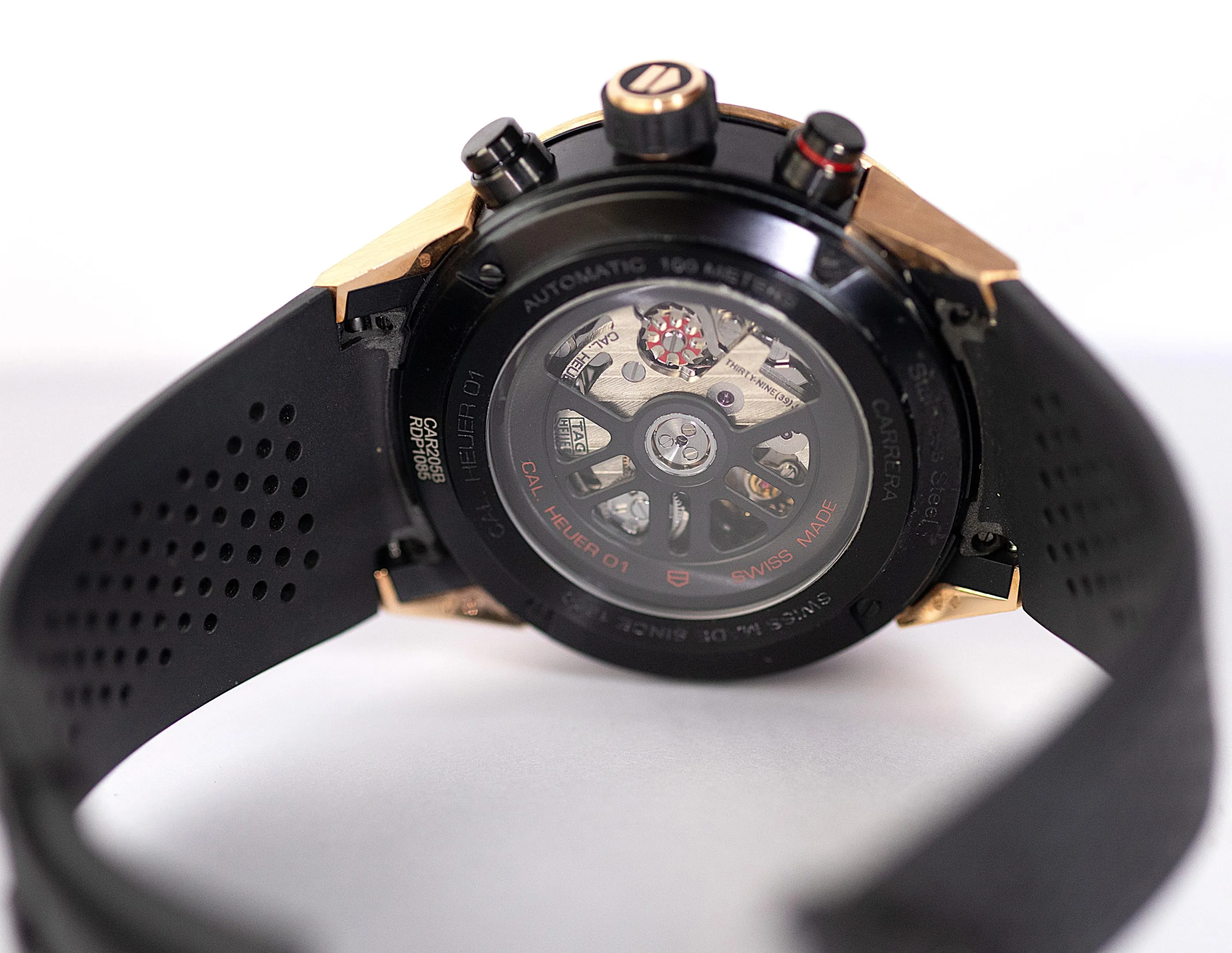 Tag Heuer Carrera Calibre Heuer 01 Chrono 18kt Rose Gold detail 2