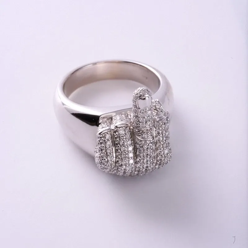 Ring 14K 31.03 gram of White gold - 2ct Natural Diamonds